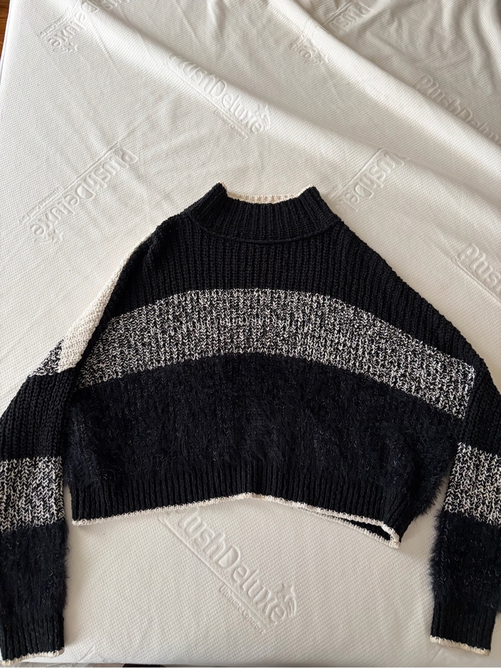 Free People Mock Neck Cropped Sweater